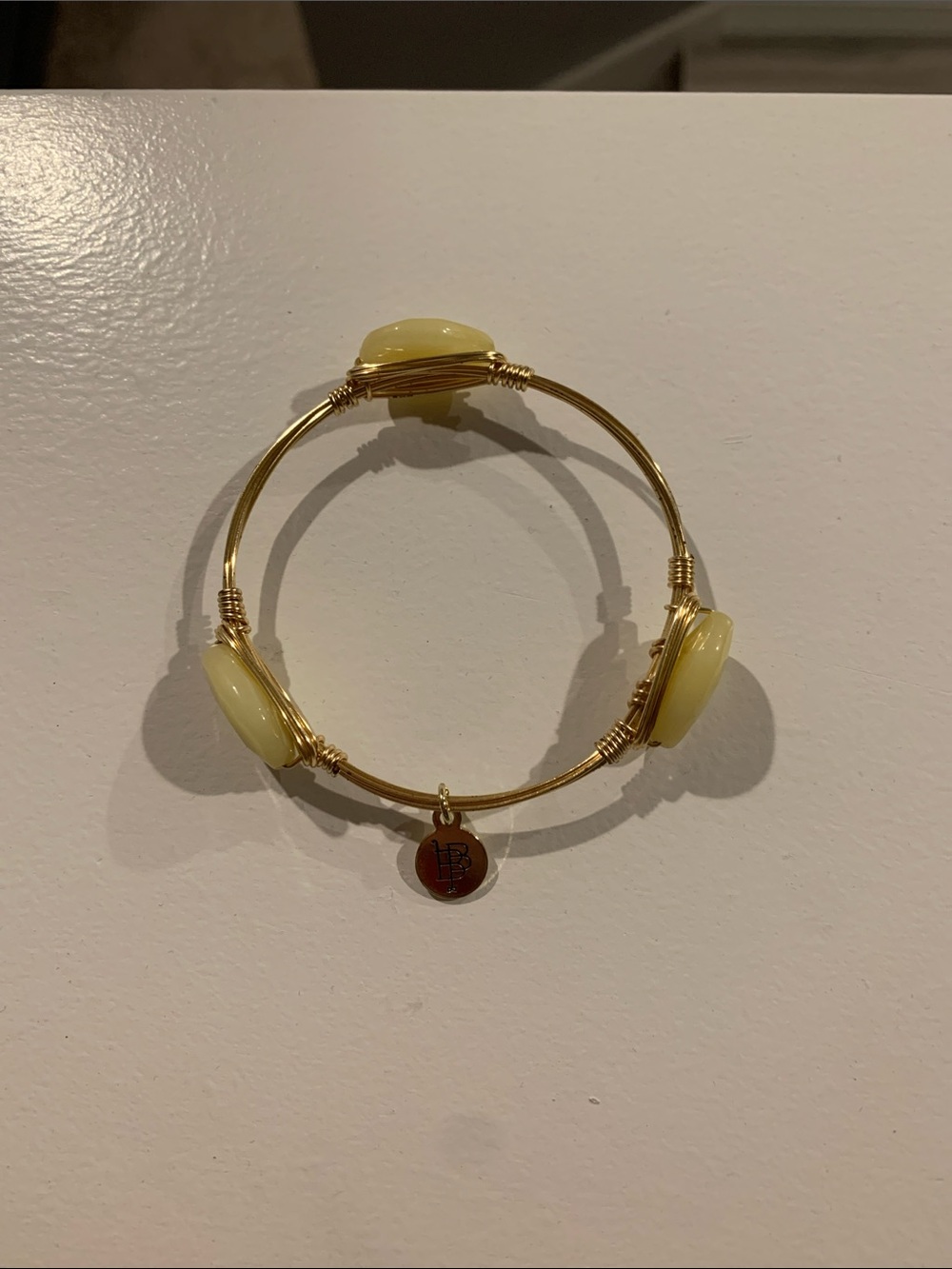 Bourbon and Bowties Gold Bracelet with Pale Yellow Stones